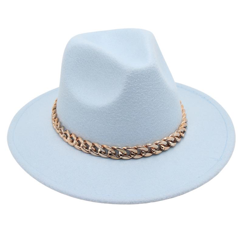 Шляпа-котелок с цепочкой, джазовая шляпа для мужчин и женщин, фетровая шляпа Джексона, сценическая твидовая шляпа