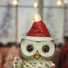 Мультяшная Сова, миниатюрная фигурка из смолы со светодиодной подсветкой, шапка Санты, рождественский праздничный домашний стол, книжная полка, декор, орнамент