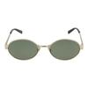 SAINT LAURENT Sunglasses Logo Temple Tips Metal Oval Frame Unisex Style Couple's Match Gold