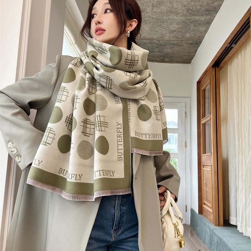 Scarf Women's Winter New Imitation Cashmere Versatile Air Conditioner Shawl Women's High-end Sense Outer Warm Scarf