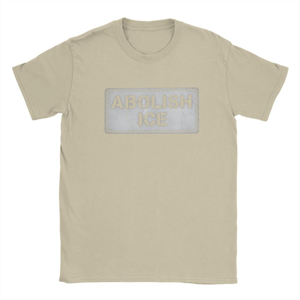Abolish ICE Political Protest Sign TShirt for Unisex Vintage Cotton Tee Shirt Crewneck Short Sleeve T Shirt Gift Clothes