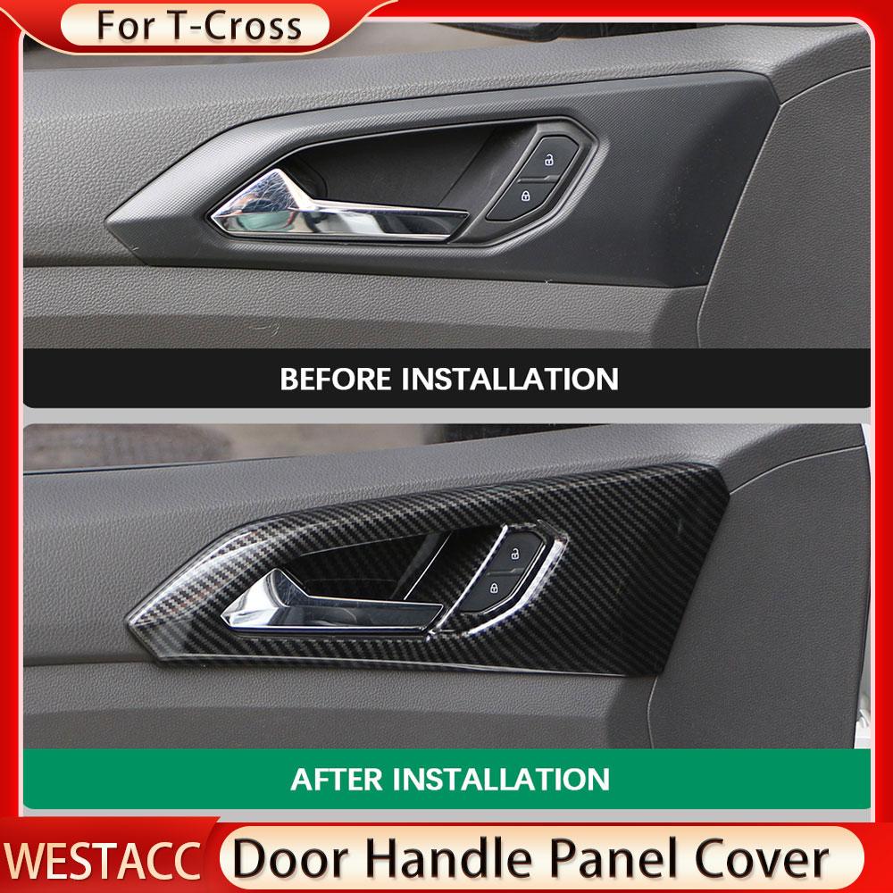 4 шт., подлокотник двери автомобиля, панель, наклейка, накладка для Volkswagen VW T-Cross Tcross 2018 2022 2023