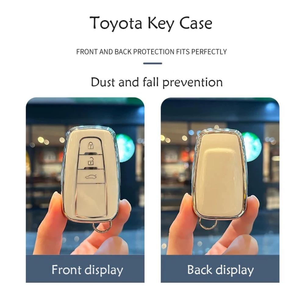 New Fashion TPU Car Key Case Cover with Keychain Lanyard Fob For Toyota RAV4 Corolla Cross Camry Land Cruiser Prado Highlander