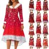 Рождественские платья с принтом для женщин, винтажное рождественское платье миди, повседневные платья, коктейльное платье, вечерние праздничные платья