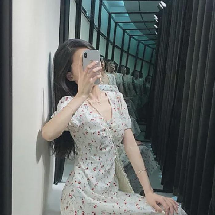 2022 Elegant Retro Floral Long Dress - French First Love Style