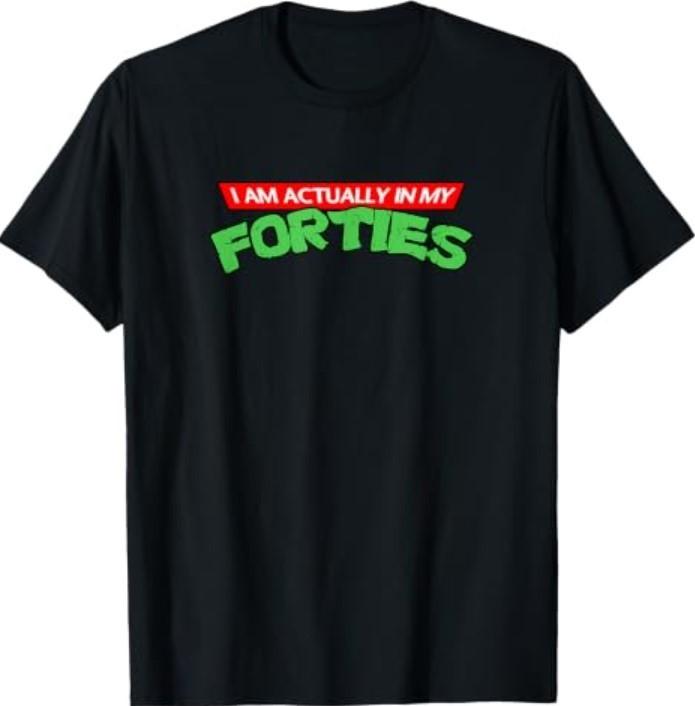 I'm Actually in My Forties 40's Vintage Retro Cartoon Gamer T-Shirt,men&women Unisex T-shirt