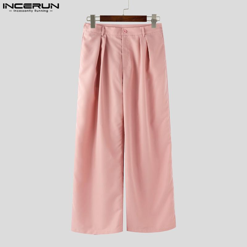 INCERUN Two Pieces Sets Men Swing Collar Sleeveless Ruffled Tanks Long Pants Outfits