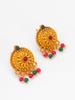 Gold-Plated Multi Stone-Studded & Beaded Temple Jewellery Set