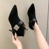 Pointed Toe Suede Women Ankle Boots High Heels Stilettos Sexy Shoes Woman 2025 Trend Winter Fashion Elegant Cozy Botas De Mujer