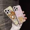 Популярный Милый Медведь R-rilakkuma Гофрированная Полоска Чехол для Телефона Для IPhone 17 16 15 14 13 12 11 Pro Max Plus Pro Ударопрочный Чехол