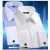 M~6XL Мужская классическая рубашка с французской манжетой 2026Новая Белая С длинным рукавом Официальная Деловая Пуговицы Мужские Рубашки Обычный крой Запонки Рубашка