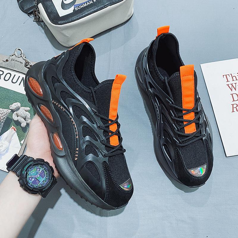 Модные кроссовки для бега, спортивная обувь 2024 года, осенние новые поступления, мужские кроссовки на платформе, дышащая черная сетчатая повседневная обувь Zapatillas Hombre
