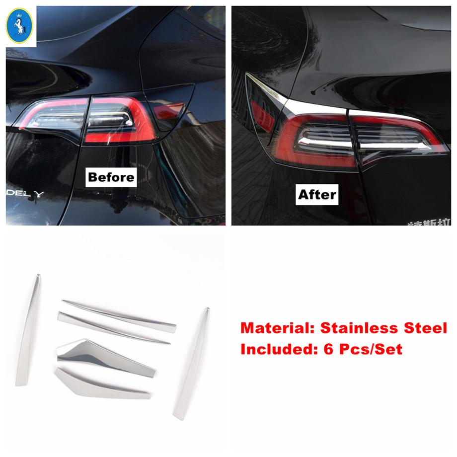 Front Rear Fog Lights Tail Eyelid Eyebrow Back Bottom Bumper Panel Cover Trim For Tesla Model Y - 2024 Exterior Accessories