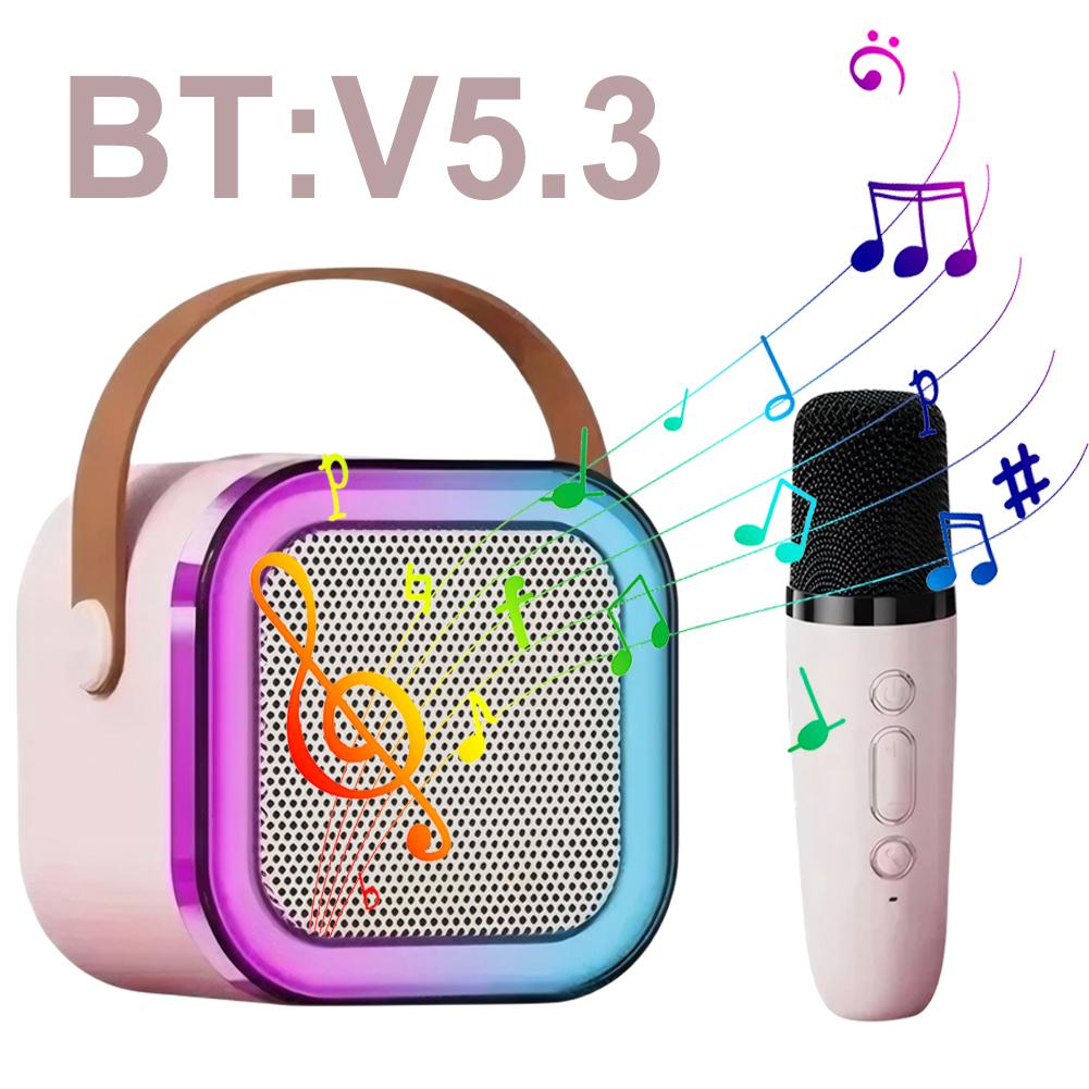 Совместимый с Bluetooth 5.3 RGB многоцветный динамик многоразовый караоке-машина игрушка A