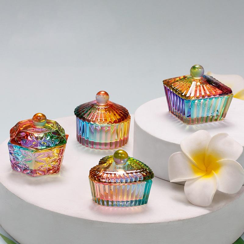 Aurora Colorful Nail Art Стеклянная щетка для чистки стеклянного стакана для пудры, ручка для мытья посуды, чаша с крышкой, держатель для маникюра, салонный инструмент