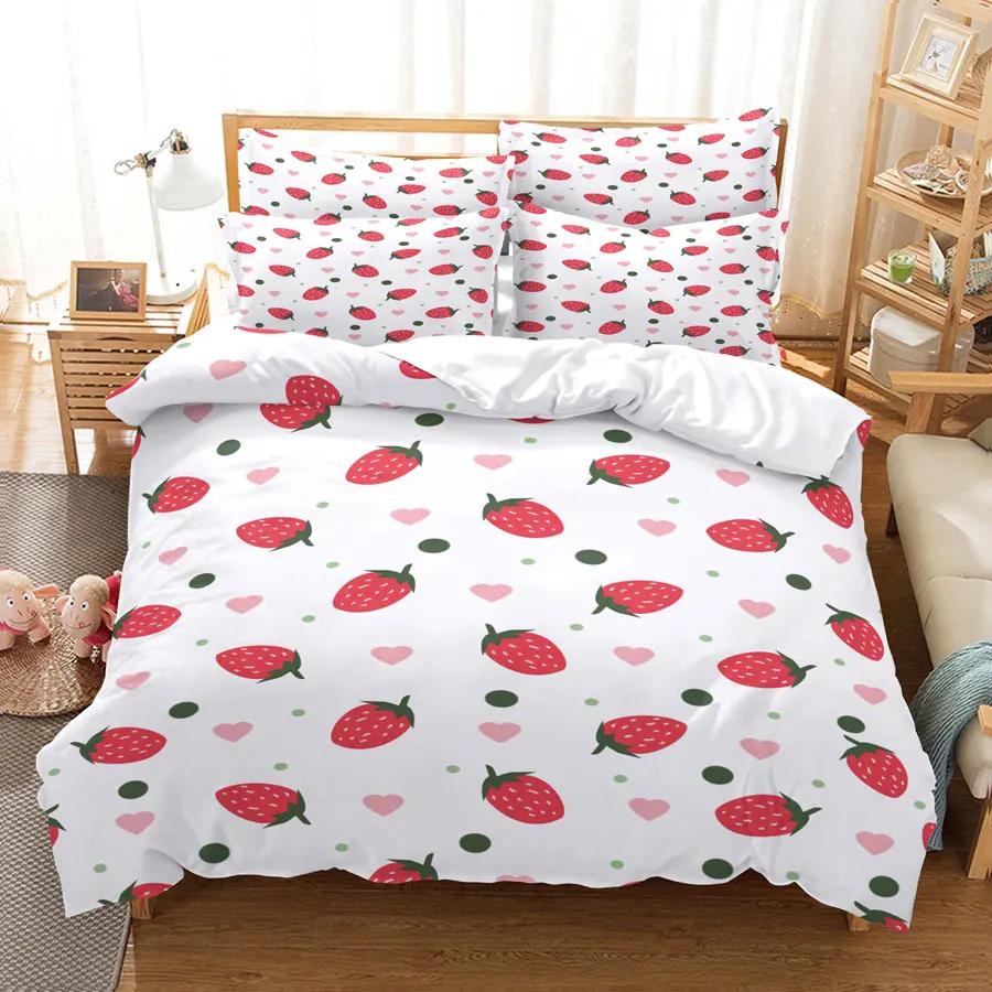3D летнее тропическое фруктовое пододеяльник с наволочкой King Full Size Queen Double Bed Чехол для одеяла Постельное белье Single Twin Комплекты постельного белья