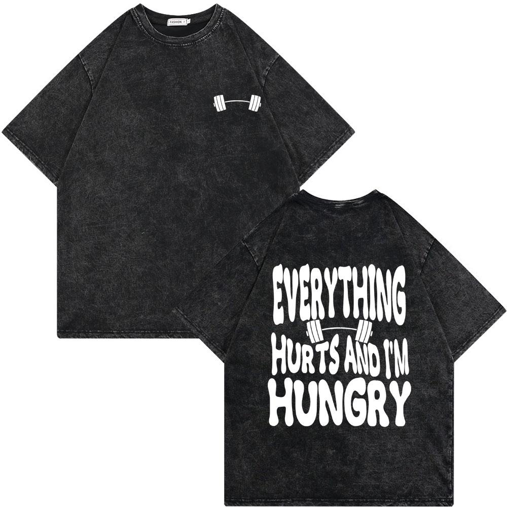 Vintage Washed Old Skeleton Gym Pump Cover Tshirts Male Oversized T Shirt Men Women Funny Fitness Workout Bodybuilding Tshirt
