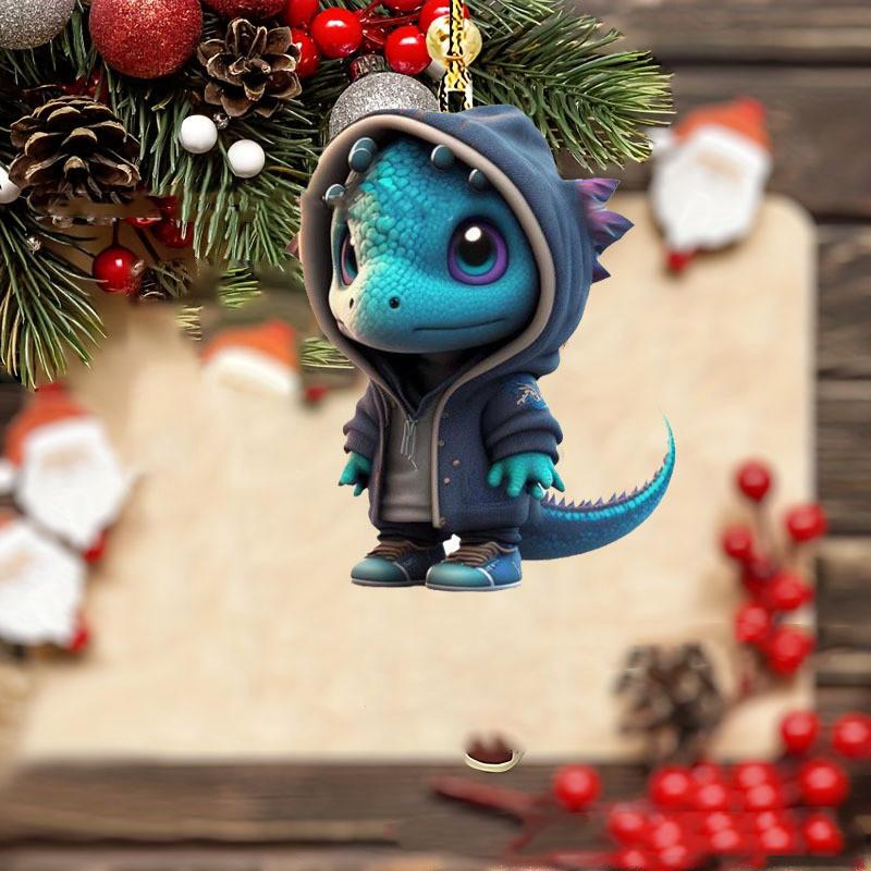2D самолет рождественские украшения милые животные слон акриловые плоские украшения мини-подвеска в виде рождественской елки аксессуары для салона автомобиля