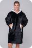 Blanket Sweatshirt Oversize Warm Thick Blanket Sweatshirt 2in1 Black Furry [Kb-J4]