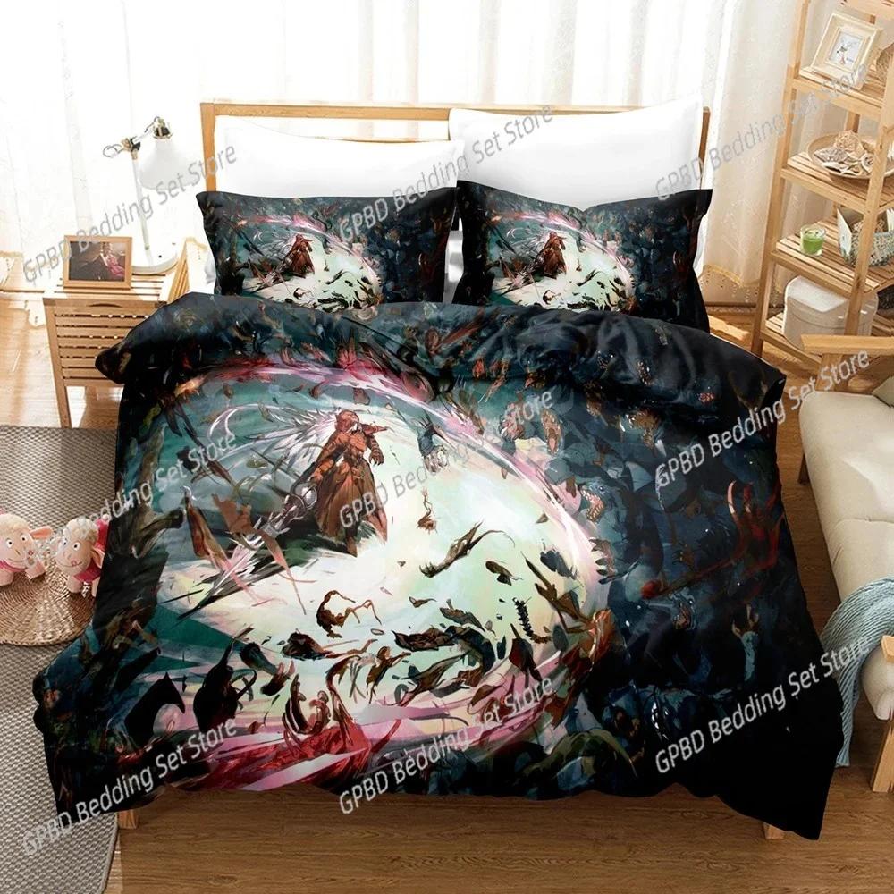 Fashion OVERLORD Anime Bedding Set,Duvet Cover Comforter Bed Set Quilt Cover Pillowcase,King Queen Twin Size Boys Girls Adults