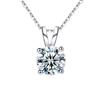 Real 2 Carat Moissanite Necklace Pendant For Women Top Quality S925 Sterling Silver Neck Chain Jewelry Pass Diamond Test