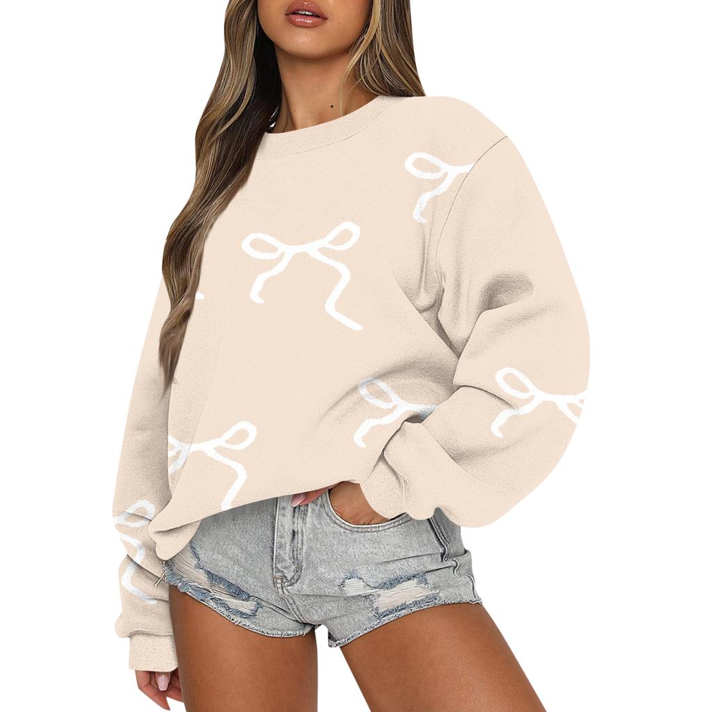 Women  Tops Women's Long Sleeve Sweatshirt Casual Crewneck Loose Fit Pollover Fleece Tops