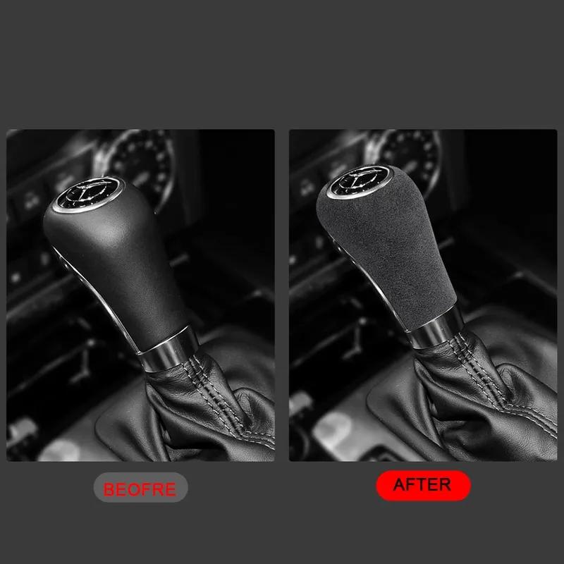 Для Mercedes Benz W169 W203 W204 W211 W212 W461 W463 GLS X166 GLK X164 2009-2011 Алькантара Накладка Чехол Воротник Ручки Переключения Передач