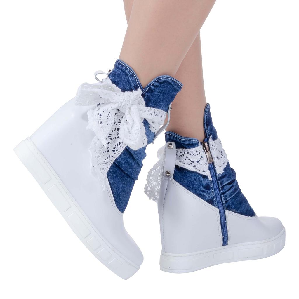 Джинсовые сапоги Обувь / Женские спортивные сапоги ручной работы / Женские пикантные сапоги, Сапоги на каблуке, Спортивные высокие сапоги Обувь / Джинсовая обувь / Подарок на день рождения