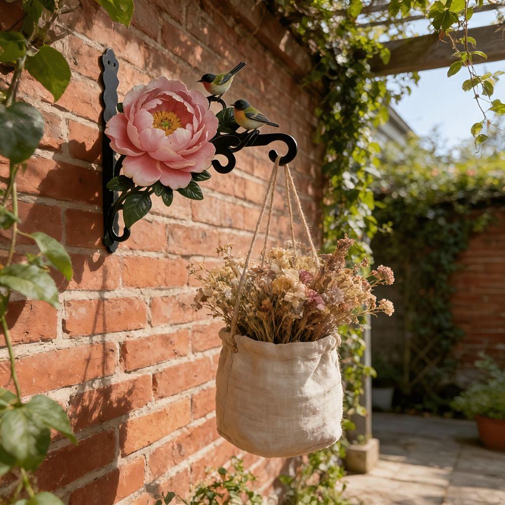 Iron Art Wall Mounted Hanger Colorful Bird Cage Rack Multi-functional Plant Hanging Bracket  Indoor