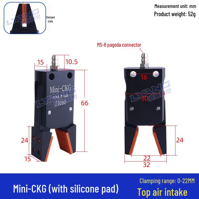 Pneumatic Mini Grippers: A/B/C/E Robot Arm Clamps for Injection Molding (J1060/J1080).