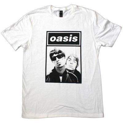 Футболка Oasis Noel Liam Gallagher Логотип в рамке Официальная группа Новая Белая