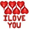 Набор шаров-букв I LOVE YOU с шарами из алюминиевой фольги в форме сердца для предложения на День святого Валентина, украшения свадебной вечеринки