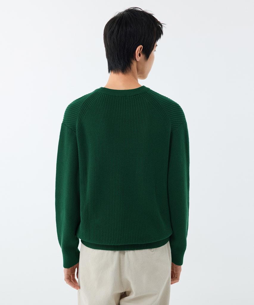 MUSINSA STANDARD Cotton Ribbed Crew Neck Knit [Irish Green]