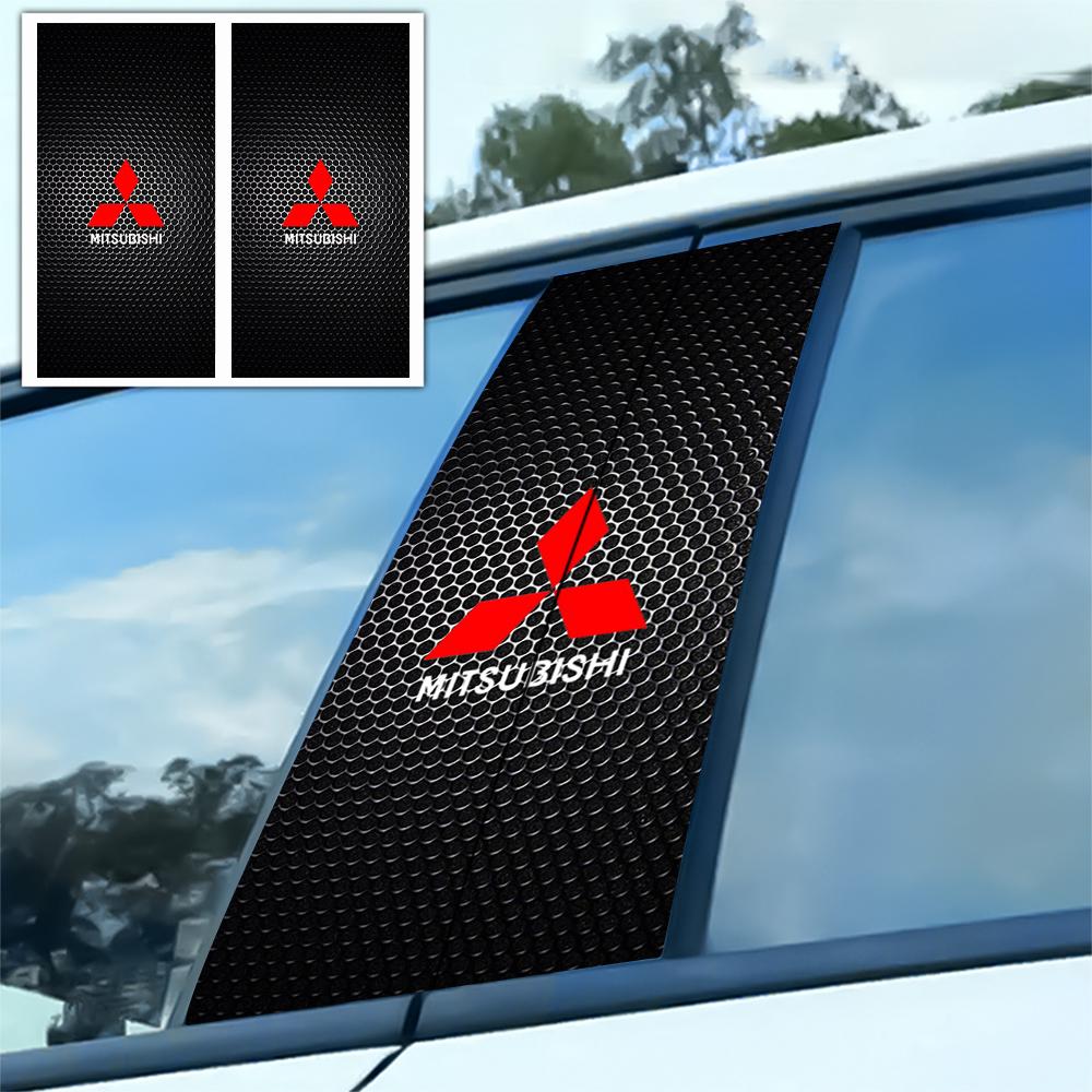 Car B-Pillar Decoration Center Column Cover Stickers Decals Accessories For Mitsubishi 9 Ralliart EX L200 Colt Outlander Pajero