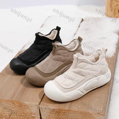 Утолщенные плюшевые зимние кроссовки для женщин 2024 года, зимняя толстая подошва, теплая хлопковая обувь, женская модная спортивная обувь на платформе из искусственного меха