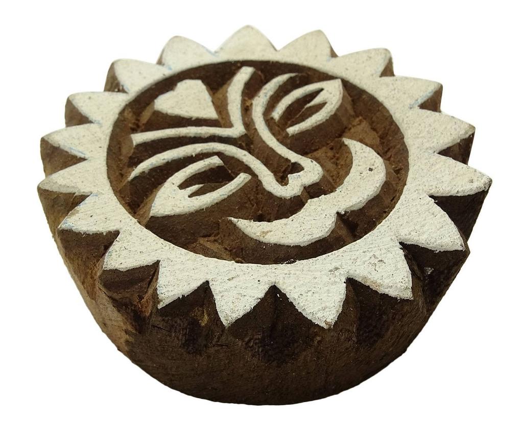 Текстильная Печать Штампа На Одежде Ткани Граница Ручной Работы Солнце Дизайн Деревянный