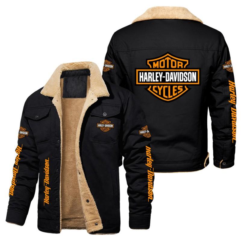 Mens Winter Fleece Lined Cotton Jacket Slim Fit Stand Collar Sport Coat With Graphic Prints European Size