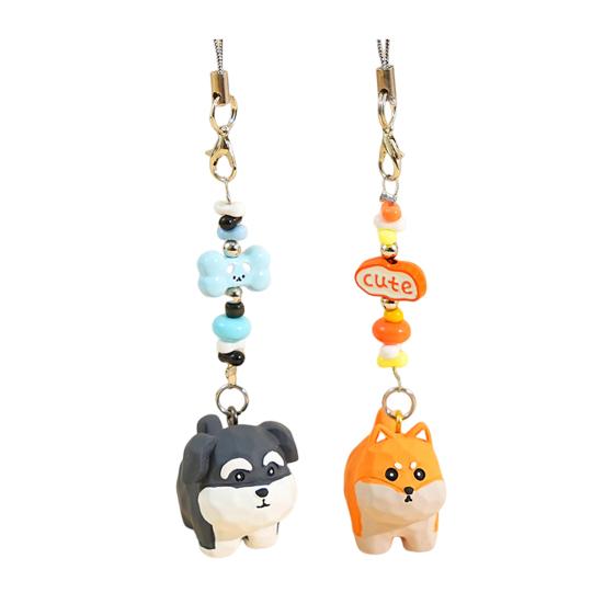 2Pcs Keychain Pendant Puppy Design Lightweight Miniature Key Holder Emotional Healing Keychain Backpack Accessories