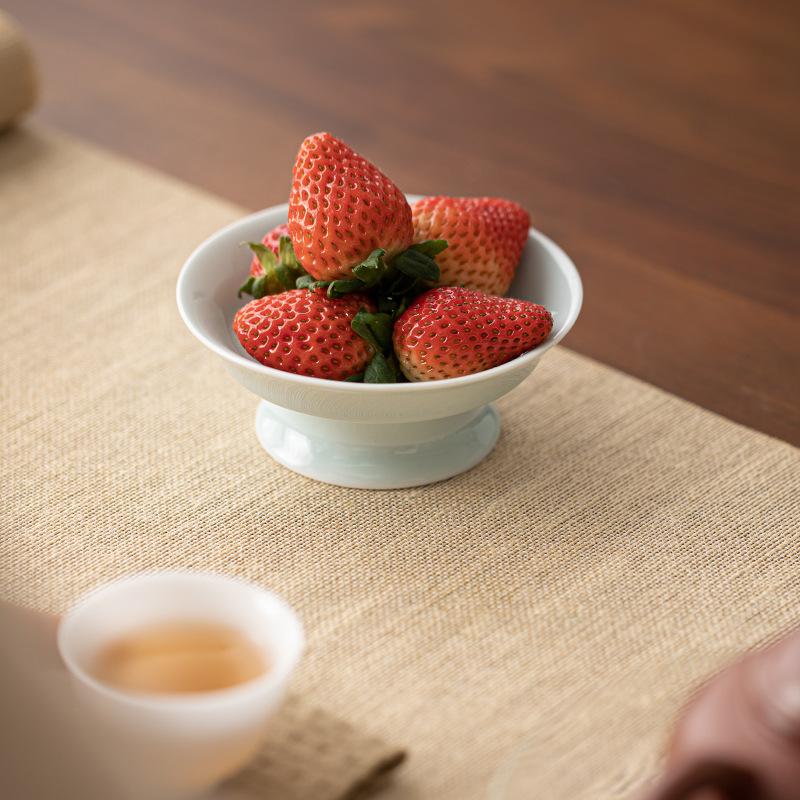 Китайские керамические фруктовые тарелки Ретро Тарелка для десертов и закусок на высокой ножке Подносы для дим-самов Фарфоровая посуда Кухонные принадлежности Чайная посуда