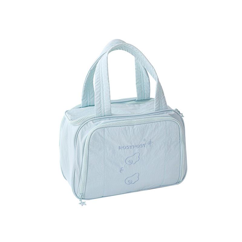 RosyPosy Soft So soft large capacity cosmetic bag, multi-function travel toilet bag partition storage bag