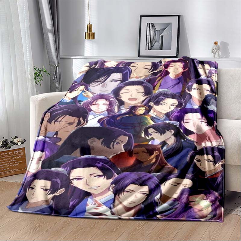 The Apothecary Diaries Maomao Jinshi Cherry Blossom Flannel Throw Blanket Soft Plush Blanket for Sofa Bed Anime Girls Home Decor Gift