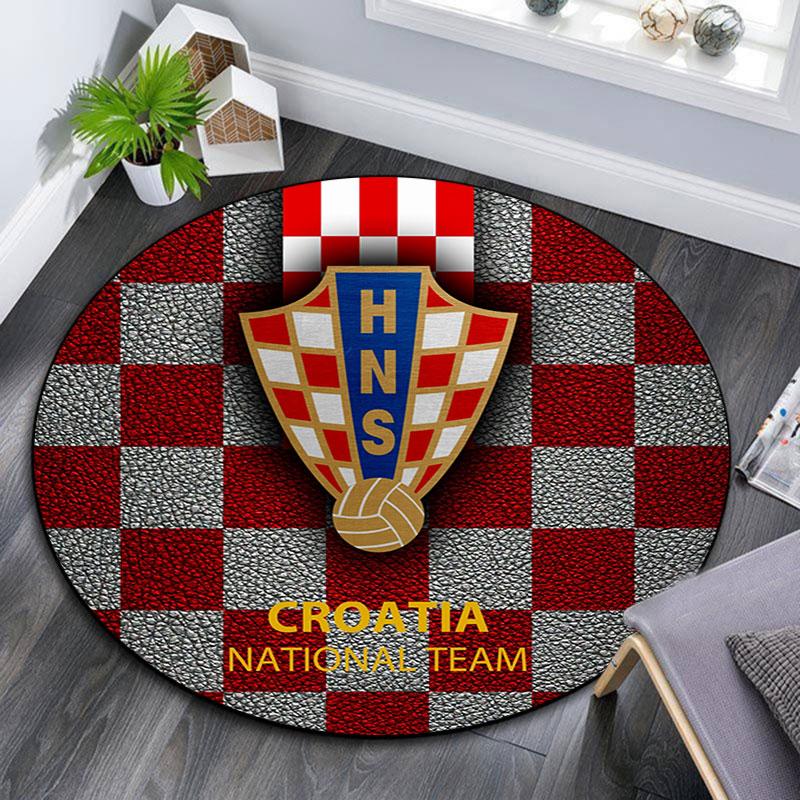 CRO logo pattern round rug,Carpet Rug for Living Room Bedroom Playroom ,Non-slip Floor Mat,Holiday Gifts and Birthday Gifts.