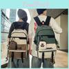 Blocked Color Fashionable Letter Printed Large Capacity Backpack Student