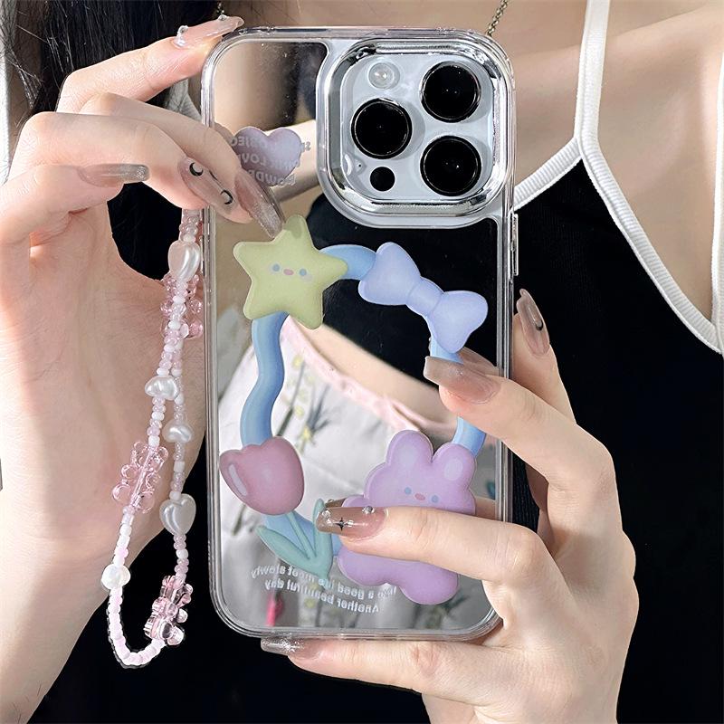 Zhitai Apple 16 Pro Max Зеркальный чехол «три в одном» для iPhone 15/14 Pro с браслетом, 12-е поколение