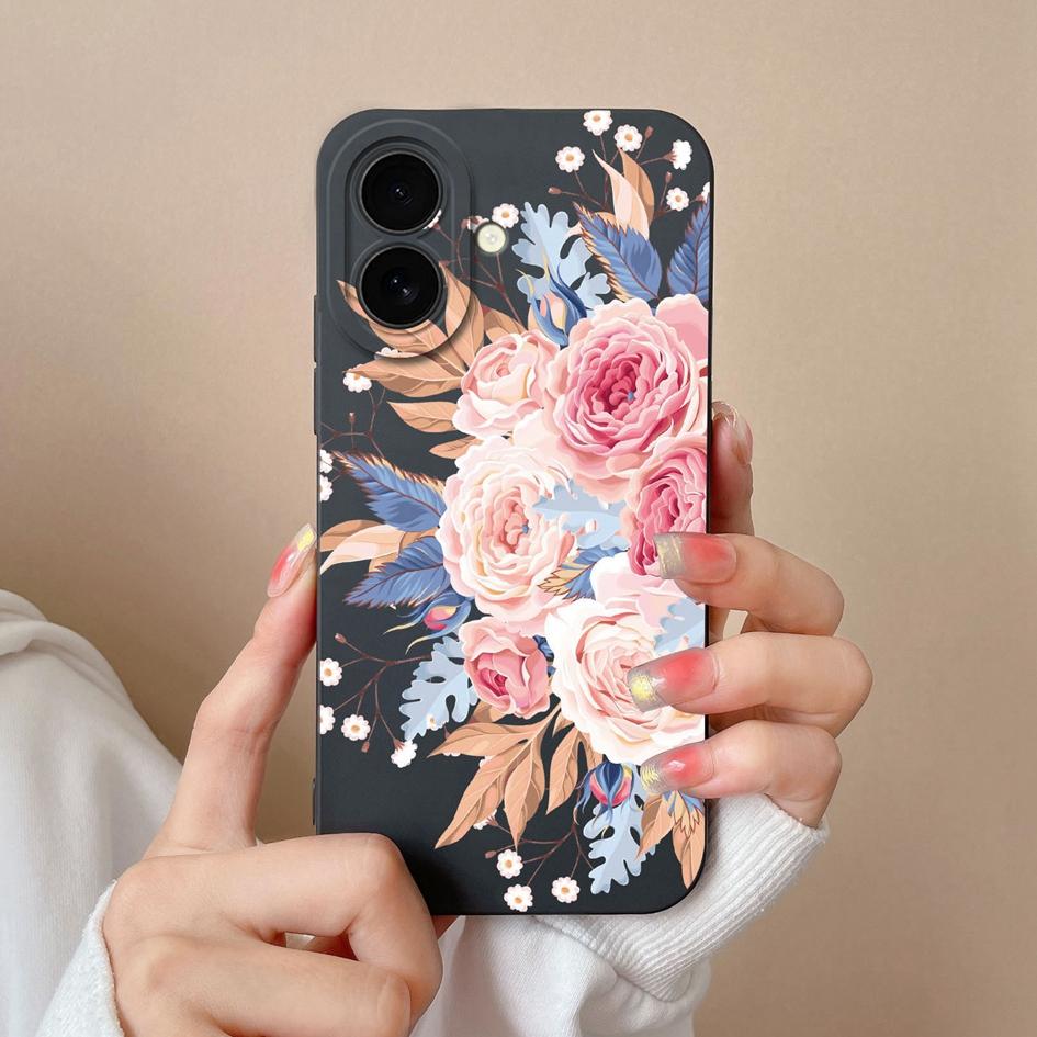 Чехол для Apple iPhone 16 Plus 16pro 16promax с милым авокадо, милыми цветами, мягкий, тонкий, с жидким силиконом, окрашенный, противоскользящий, противоударный корпус для iPhone Capa