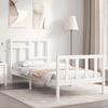 VidaXL Bed Frames with Headboard White Simple Solid Wood 3193107