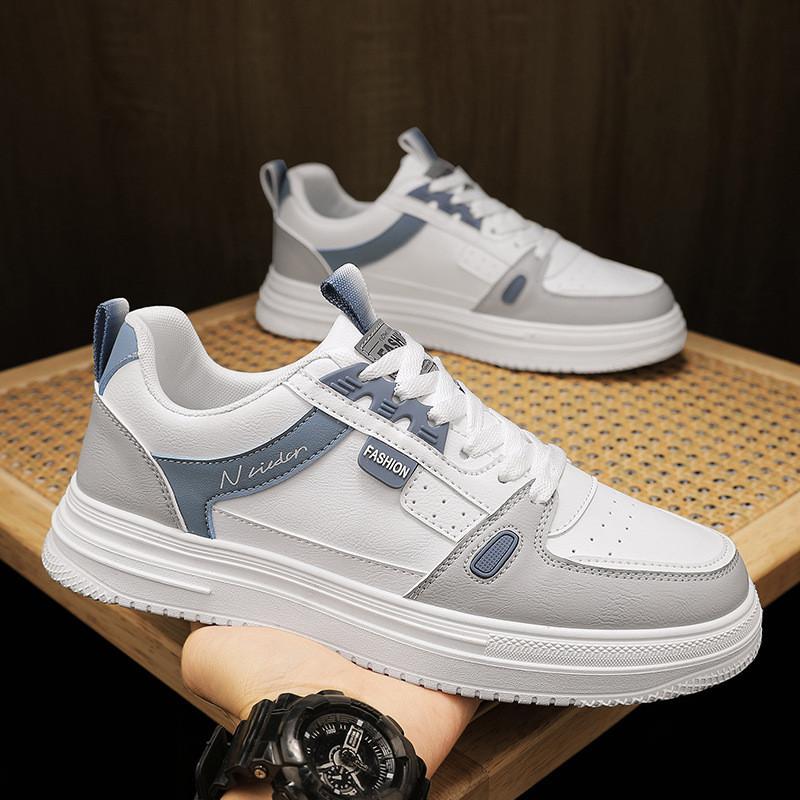 Spring and Autumn Leather Lightweight Sports Shoes Men's New Versatile Little White Shoes Non-slip Trend Casual Shoes Niche Board Shoes