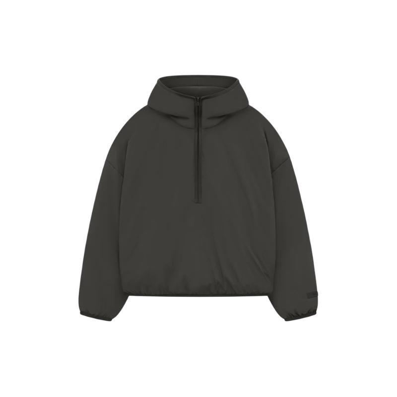 Fear of God Essentials Утепленная толстовка с молнией до середины Черная Мужская Одежда 202SP244330F