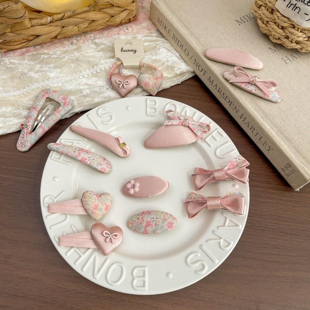 1/2 Pcs Bowknot Design Bangs Hair Clip Floral Pattern Floral Hair Clips Ponytail Headband for Girls