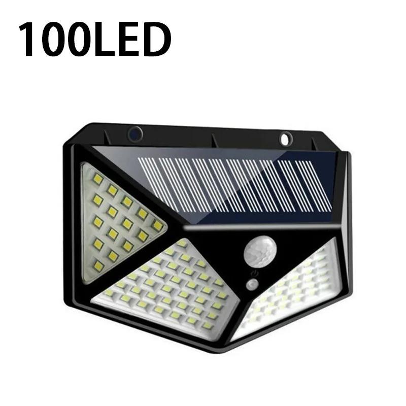 100 LED Solar Wall Lights Outdoor Solar Lamp Waterproof Motion Sensor Solar Powered Sunlight Street Light for Garden Decoration
